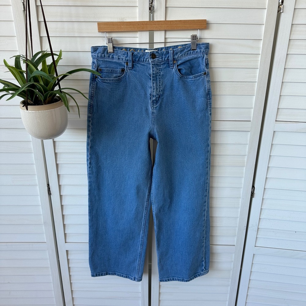 Kate Spade New York Ooh La La Crop Wide Leg Jeans Medium Wash Pant Women Size 30